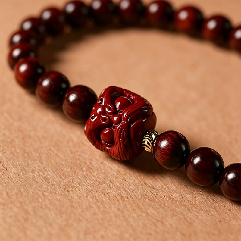 Buddha Stones Red Sandalwood Peace Buckle Protection Hand-Woven 108 Bead Mala - image 12