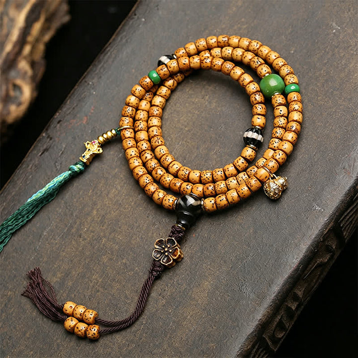 Buddha Stones Star Moon Bodhi Seed Fox Gourd Wisdom Tibetan Handmade 108 Bead Mala - Style B - Star Moon Bodhi Seed (Wisdom ♥ Inner Peace) - image 6