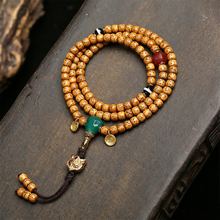 Buddha Stones Star Moon Bodhi Seed Fox Gourd Wisdom Tibetan Handmade 108 Bead Mala - Style A - Star Moon Bodhi Seed (Wisdom ♥ Inner Peace) - image 0