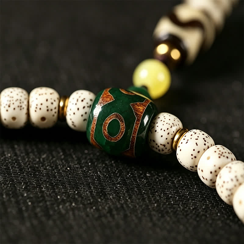 Buddha Stones Star Moon Bodhi Seed Dzi Bead Wisdom Hand-Woven Tibetan 108 Bead Mala - image 13