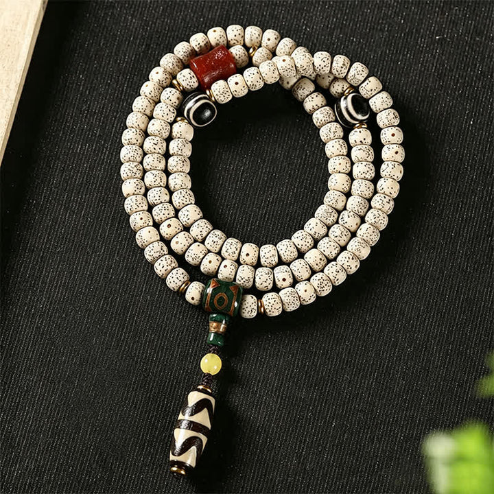 Buddha Stones Star Moon Bodhi Seed Dzi Bead Wisdom Hand-Woven Tibetan 108 Bead Mala - Star Moon Bodhi Seed (Wisdom ♥ Inner Peace) - image 0