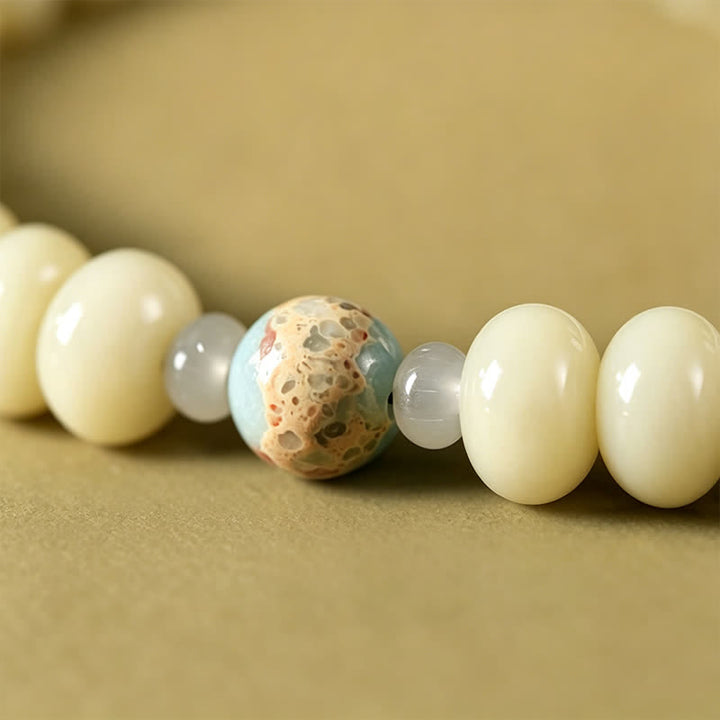 Buddha Stones White Bodhi Seed Bodhisattva Tara Hope Hand-Woven Ethnic 108 Bead Mala - image 14
