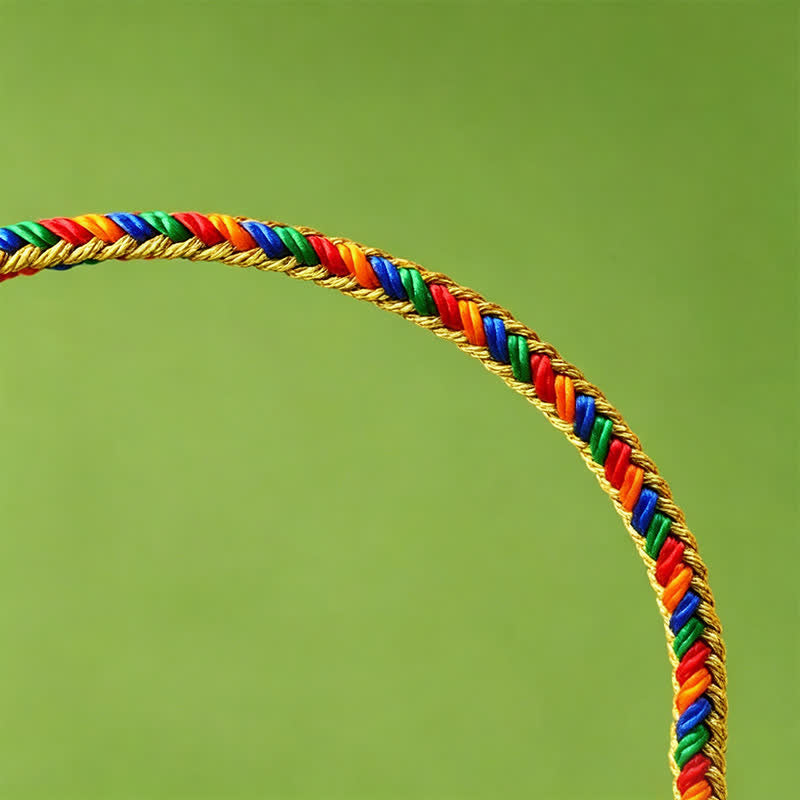 Buddha Stones Hand-Woven Five Color Cord Braided Strength Adjustable Bracelet - image 3