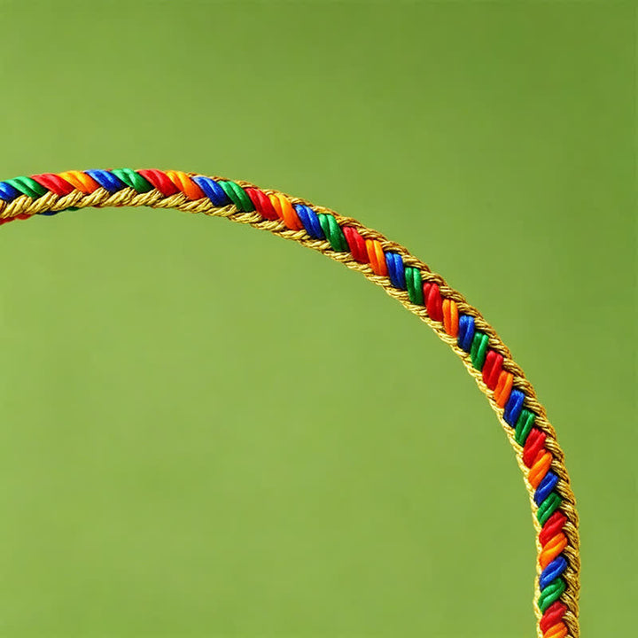 Buddha Stones Hand-Woven Five Color Cord Braided Strength Adjustable Bracelet - image 3