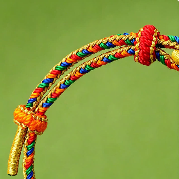 Buddha Stones Hand-Woven Five Color Cord Braided Strength Adjustable Bracelet - image 2