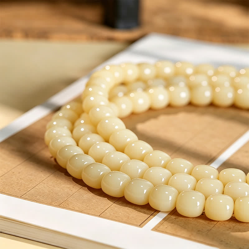 Buddha Stones Bodhi Root Lotus Pendant Purity 108 Bead Hand Polished Round Mala - image 8