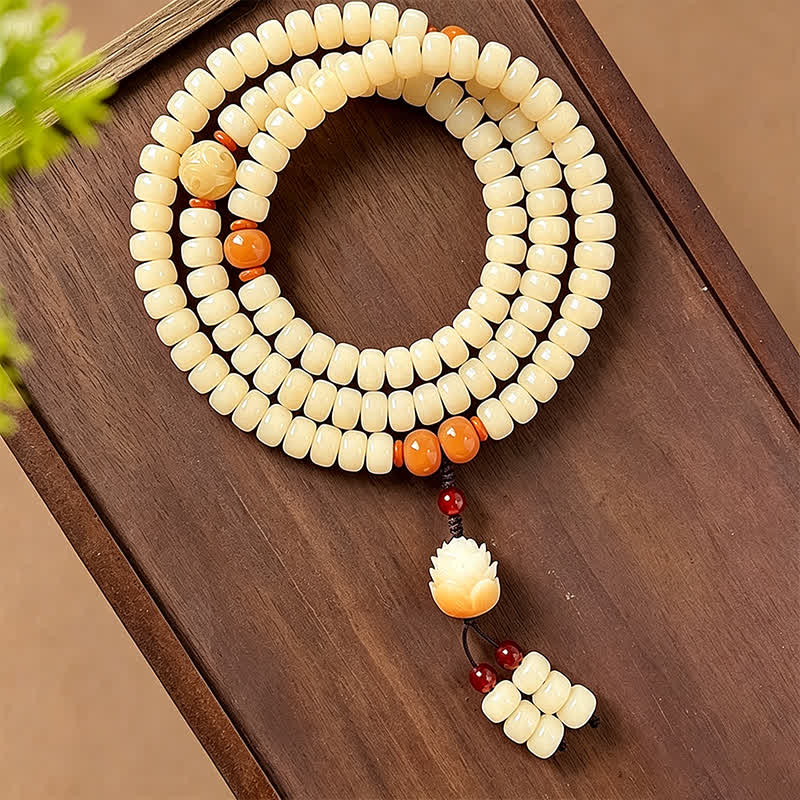 Buddha Stones Bodhi Root Lotus Pendant Purity 108 Bead Hand Polished Round Mala - Tablet Bead - Bodhi Seed (Awakening ♥ Wisdom) - image 13