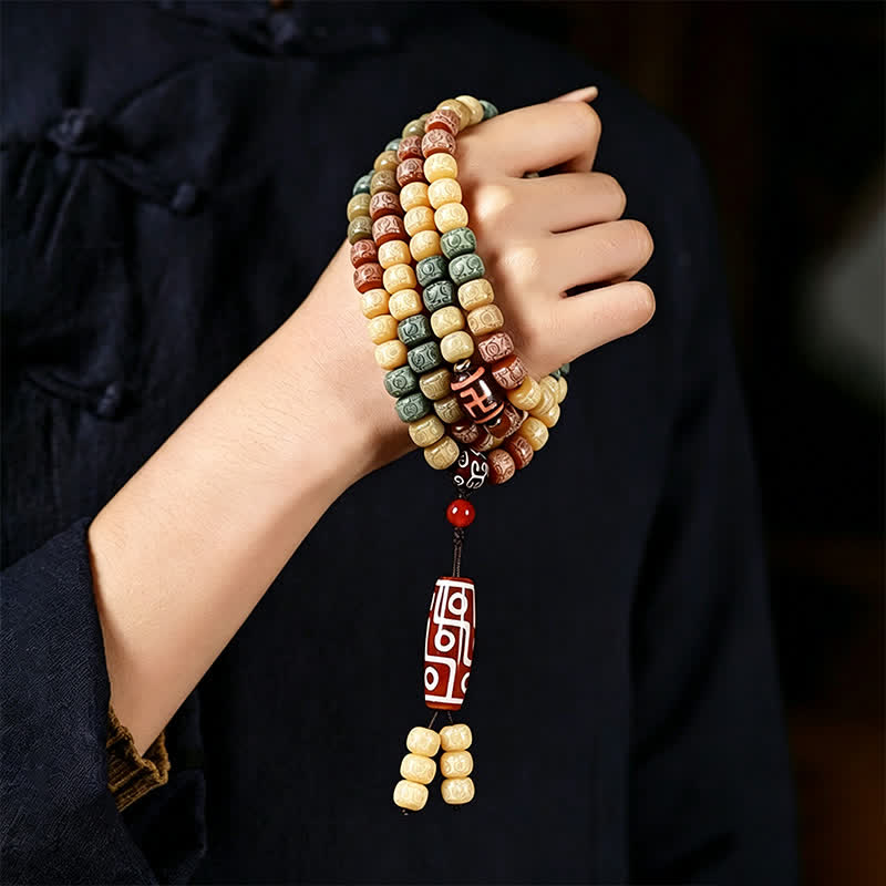 Buddha Stones Bodhi Seed Hand-Woven Peace Vintage 108 Bead Mala - image 9