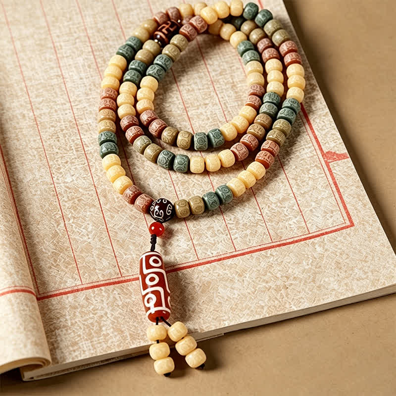Buddha Stones Bodhi Seed Hand-Woven Peace Vintage 108 Bead Mala - image 3