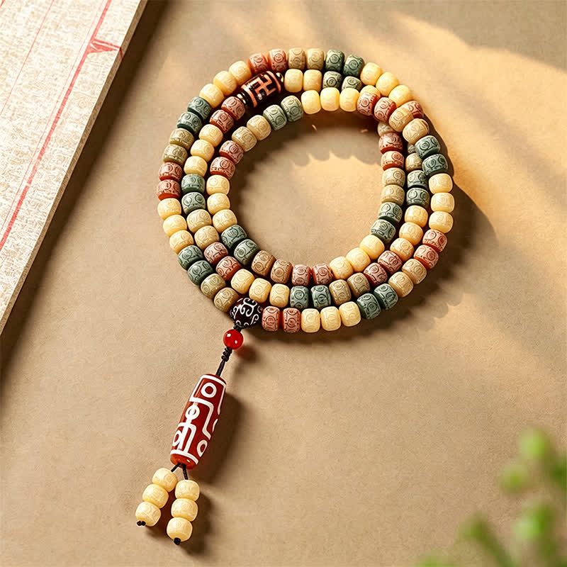Buddha Stones Bodhi Seed Hand-Woven Peace Vintage 108 Bead Mala - Bodhi Seed (Awakening ♥ Wisdom) - image 0