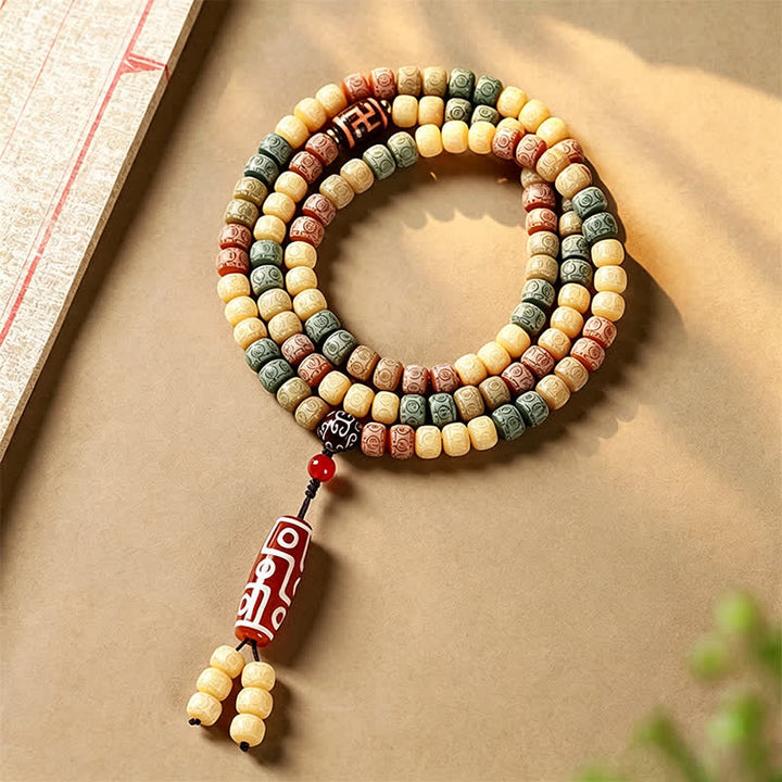 Buddha Stones Bodhi Seed Hand-Woven Peace Vintage 108 Bead Mala - Bodhi Seed (Awakening ♥ Wisdom) - image 0