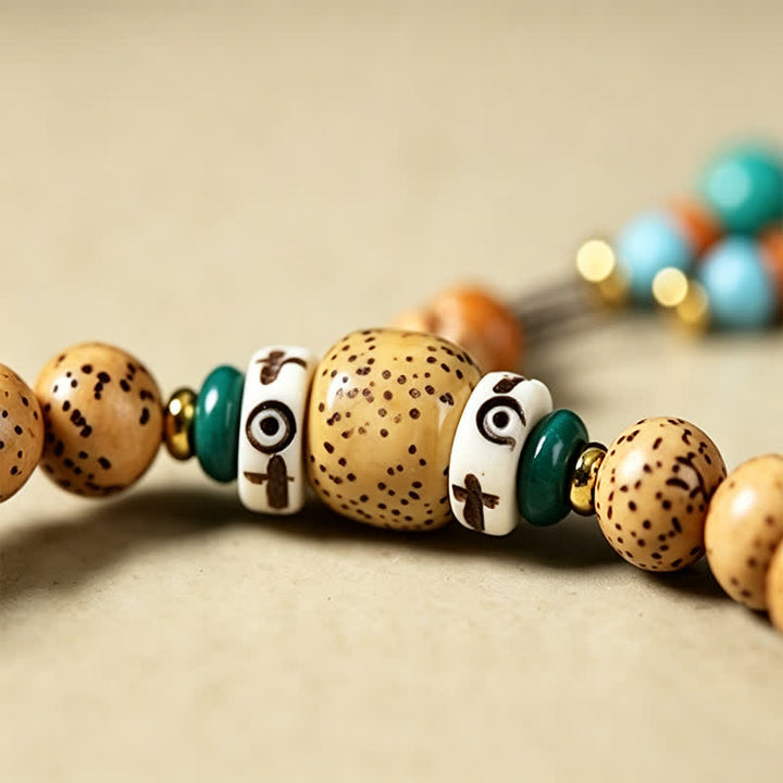 Buddha Stones Star Moon Bodhi Seed Lotus Pod Handcrafted Wisdom Round 108 Bead Mala - image 15