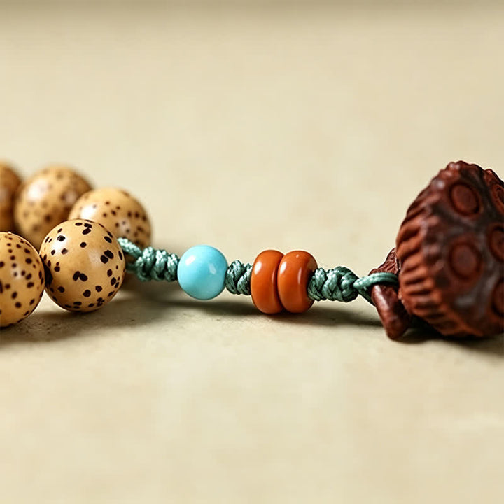 Buddha Stones Star Moon Bodhi Seed Lotus Pod Handcrafted Wisdom Round 108 Bead Mala - image 17