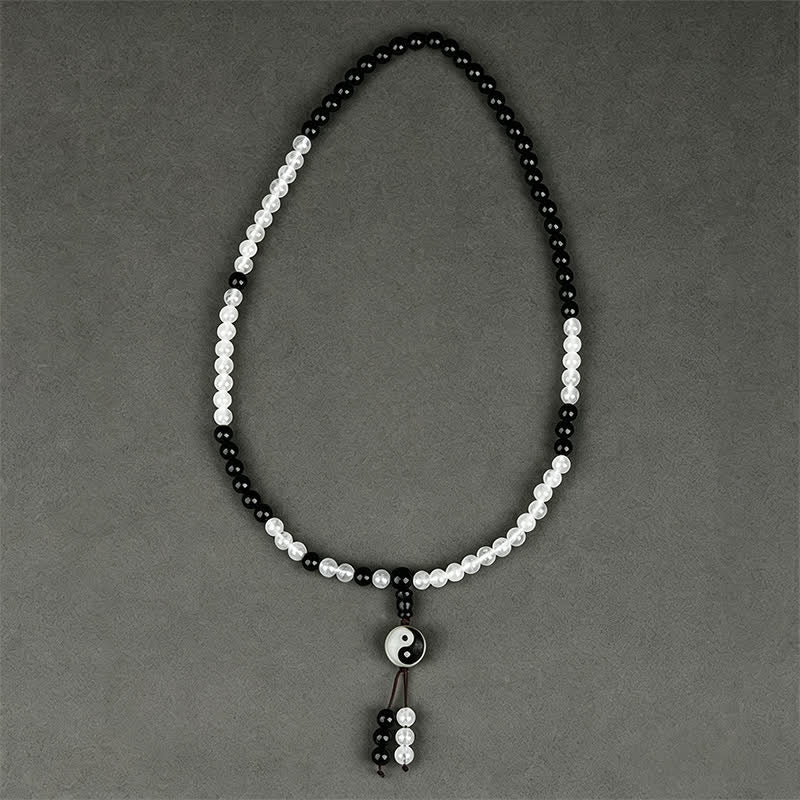 Buddha Stones Black Obsidian Bagua Protection Hand Beaded Bracelet - image 2