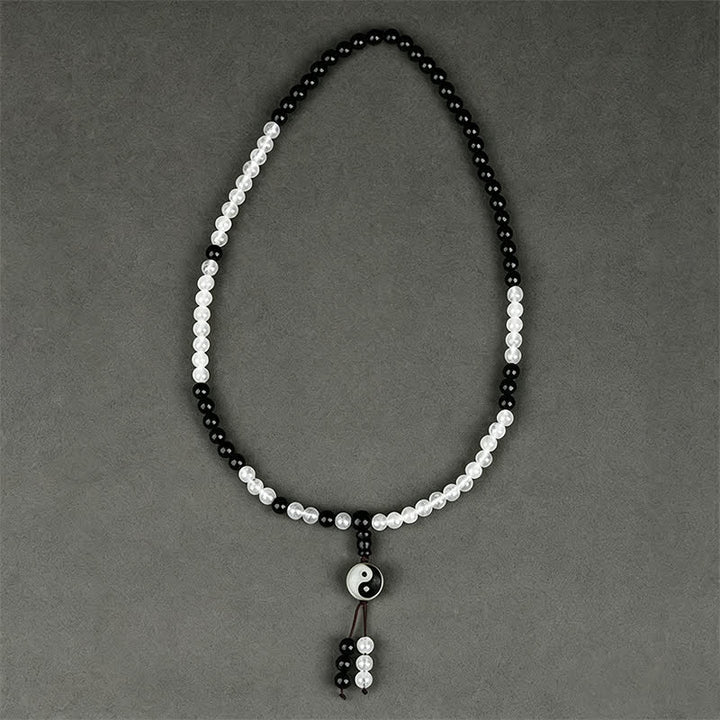 Buddha Stones Black Obsidian Bagua Protection Hand Beaded Bracelet - image 2
