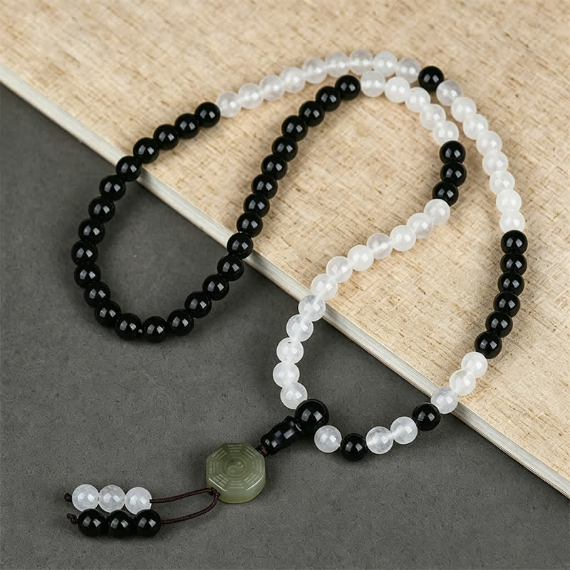 Buddha Stones Black Obsidian Bagua Protection Hand Beaded Bracelet - Bagua(Balance ♥ Harmony) - image 0