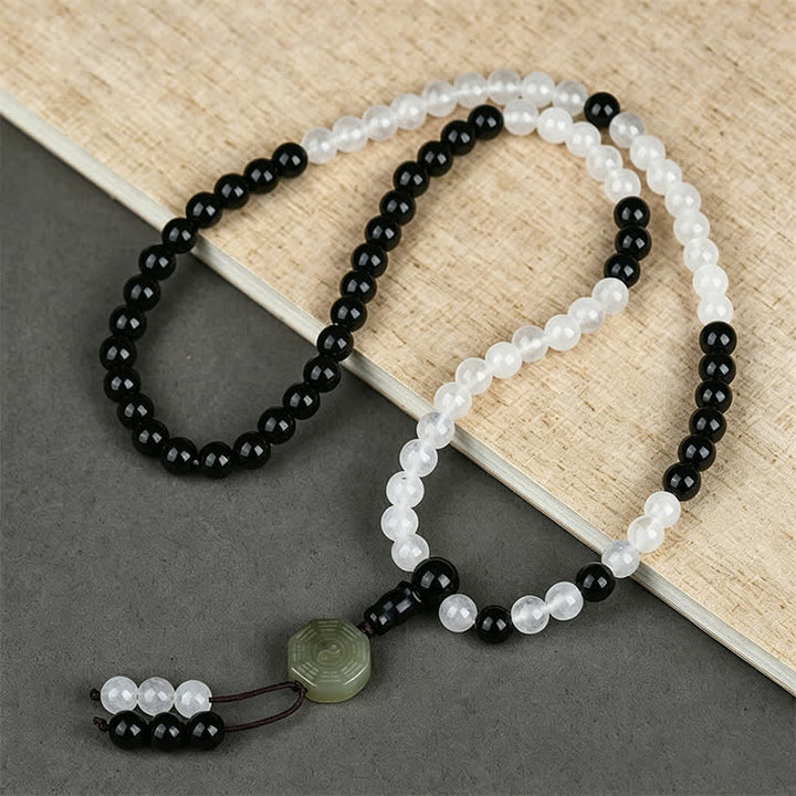 Buddha Stones Black Obsidian Bagua Protection Hand Beaded Bracelet - Bagua(Balance ♥ Harmony) - image 0
