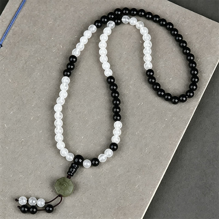 Buddha Stones Black Obsidian Bagua Protection Hand Beaded Bracelet - image 1
