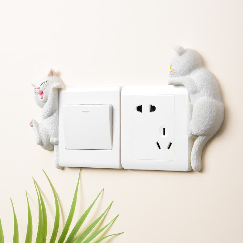 Buddha Stones Painted Resin Cat Switch Cover Cute Animal Decor - image 14