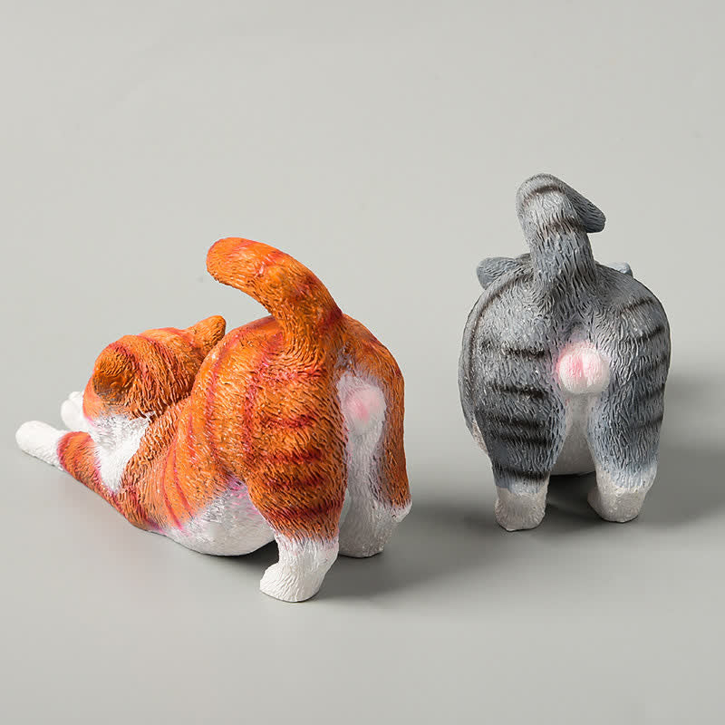 Buddha Stones Hand-Painted Resin Lazy Kitten Animal Decoration - image 5