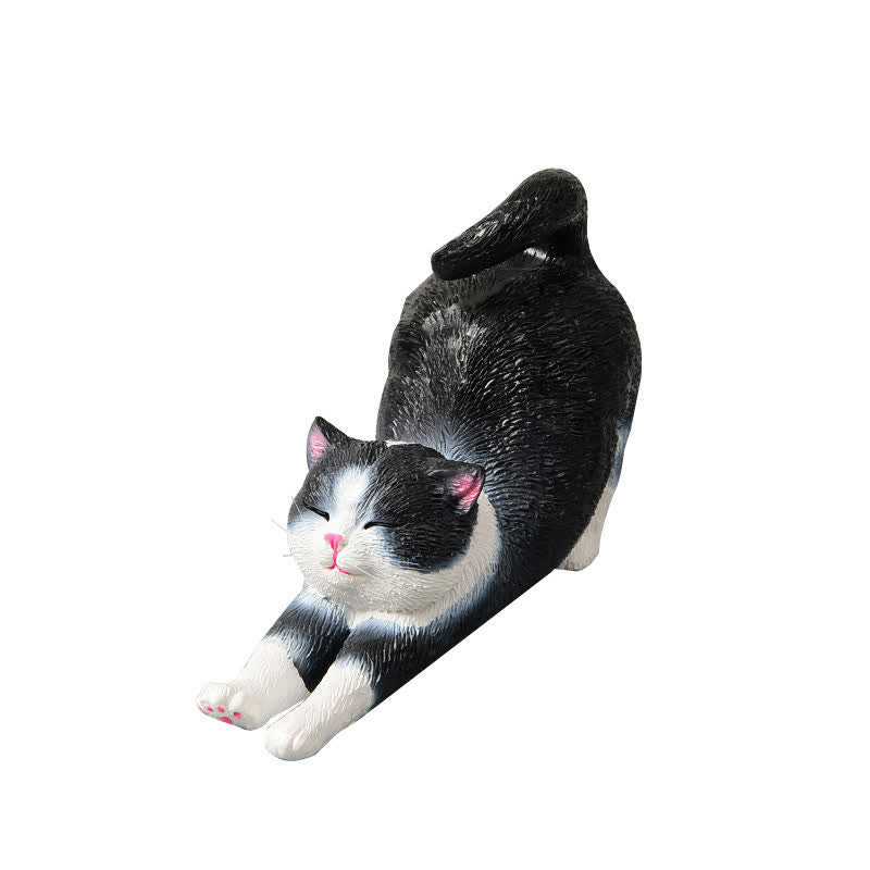 Buddha Stones Hand-Painted Resin Lazy Kitten Animal Decoration - image 12
