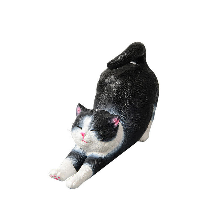 Buddha Stones Hand-Painted Resin Lazy Kitten Animal Decoration - image 12