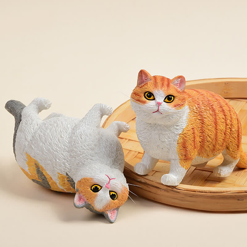 Buddha Stones Painted Resin Little Chubby Cat Cute Animal Decor - image 3
