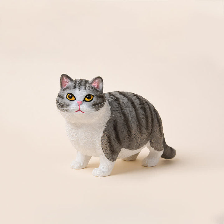 Buddha Stones Painted Resin Little Chubby Cat Cute Animal Decor - Gray White Tabby - image 16