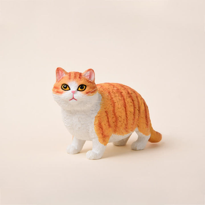 Buddha Stones Painted Resin Little Chubby Cat Cute Animal Decor - Orange Tabby - image 13