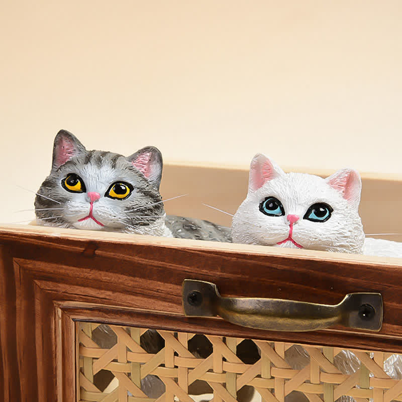Buddha Stones Painted Resin Little Chubby Cat Cute Animal Decor - image 6