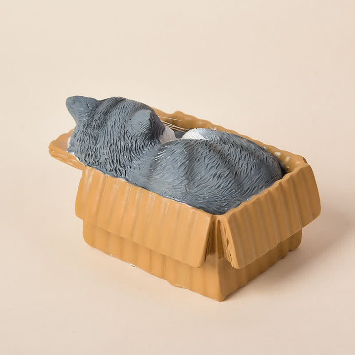 Buddha Stones Painted Sleeping Cat in Paper Box Resin Cute Animal Decor - image 16