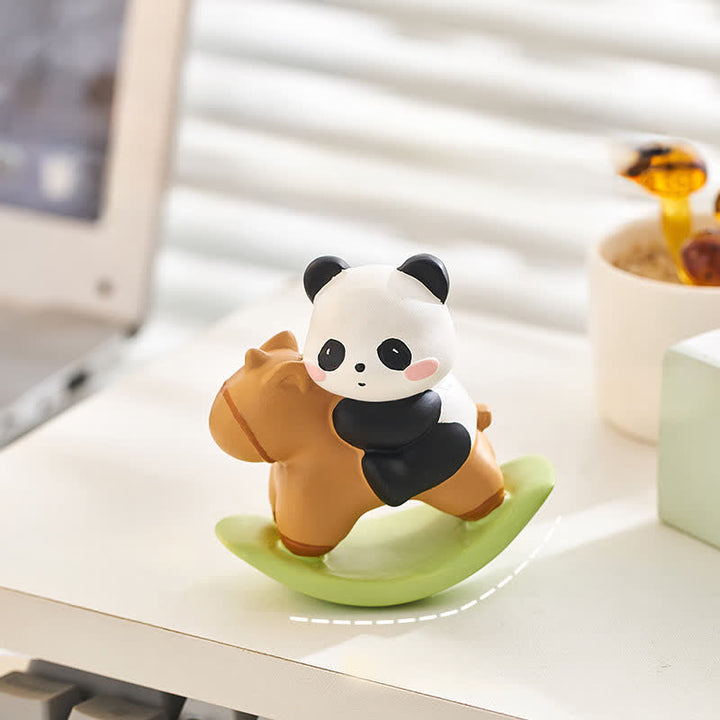 Buddha Stones Resin Cute Panda Rocking Harmony Desktop Decor - Resin (Protection ♥ Stability Energy) - image 0
