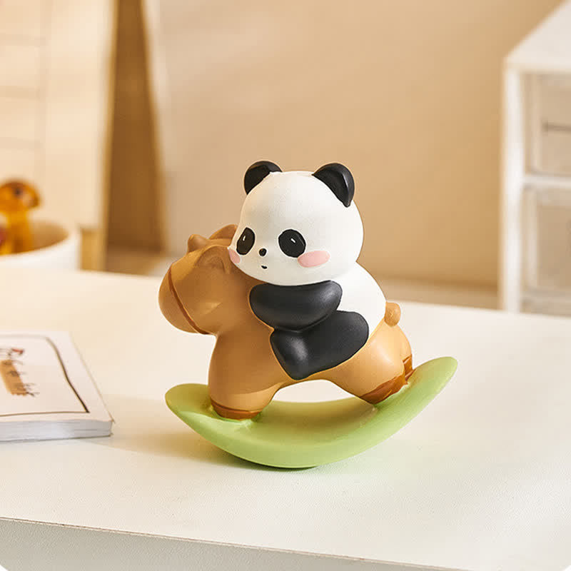 Buddha Stones Resin Cute Panda Rocking Harmony Desktop Decor - image 2