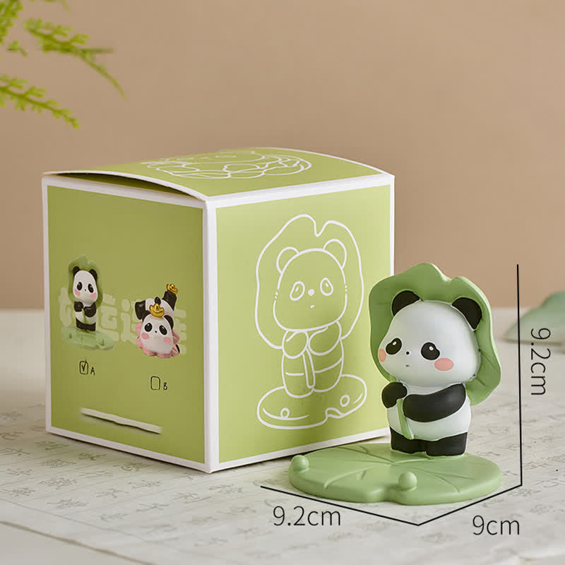 Buddha Stones Resin Lotus Panda Phone Stand Cute Animal Decor - Panda - Wearing A Lotus Leaf Hat - Resin (Protection ♥ Stability Energy) - image 19