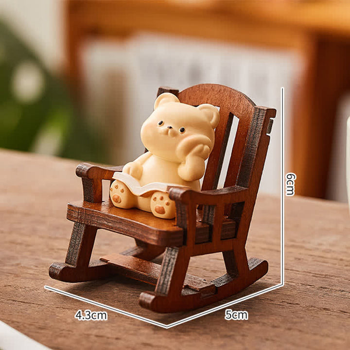 Buddha Stones Resin Kawaii Animal Rocking Chair Comfort Desk Decor - Bear - Resin (Protection ♥ Stability Energy) - image 6