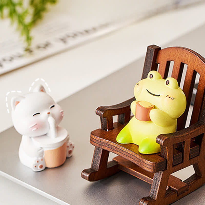 Buddha Stones Resin Kawaii Animal Rocking Chair Comfort Desk Decor - image 4