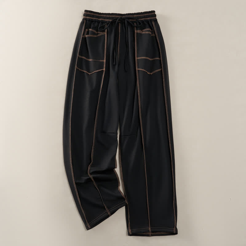 Buddha Stones Summer Casual Minimalist Drawstring Patch Pocket Solid Ankle Pants Women's Straight Leg Pants With Pocket - Black - US8-10, UK/AU12-14, EU40-42 (2XL) - image 9