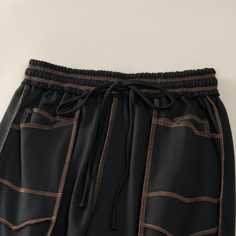 Buddha Stones Summer Casual Minimalist Drawstring Patch Pocket Solid Ankle Pants Women's Straight Leg Pants With Pocket - image 11