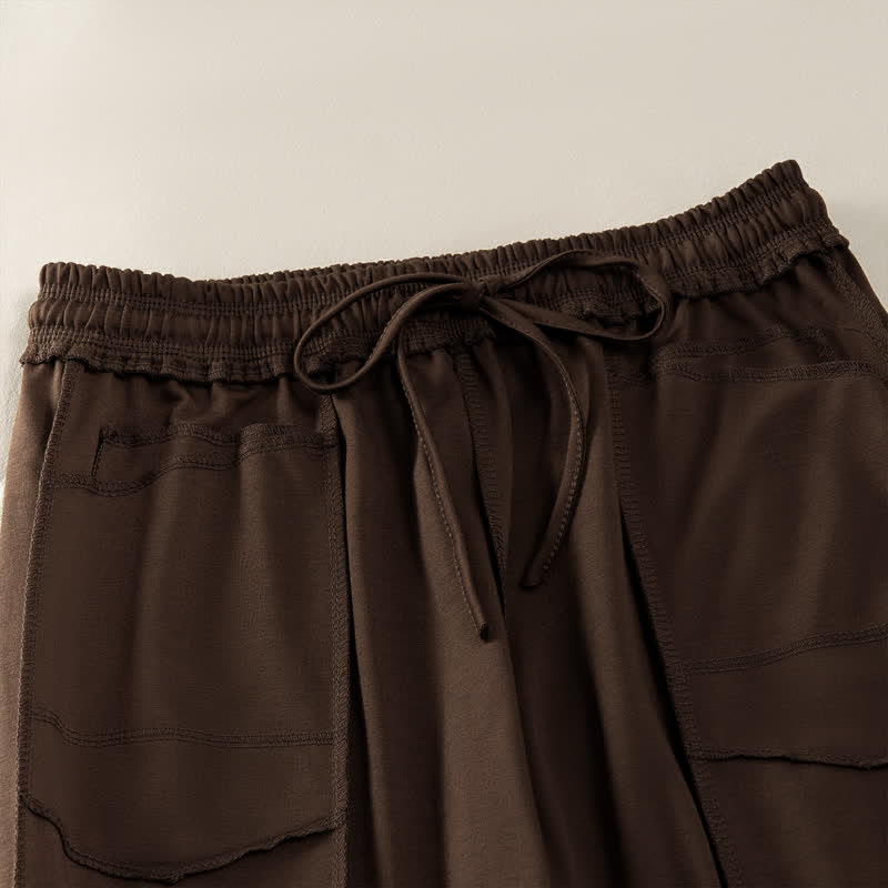 Buddha Stones Summer Casual Minimalist Drawstring Patch Pocket Solid Ankle Pants Women's Straight Leg Pants With Pocket - image 20