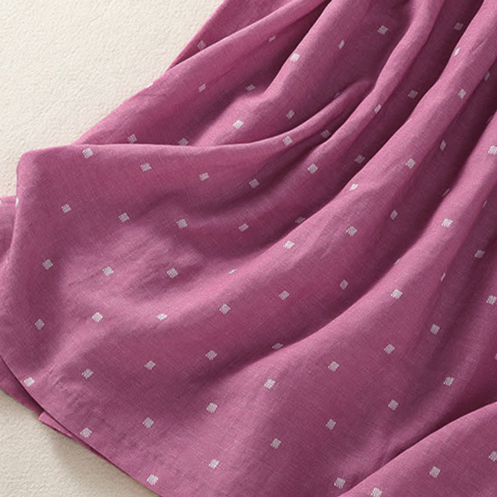 Buddha Stones Summer Elegant Casual Drawstring Polka Dot Women's Summer Sleeveless Dresse With Pocket - image 8