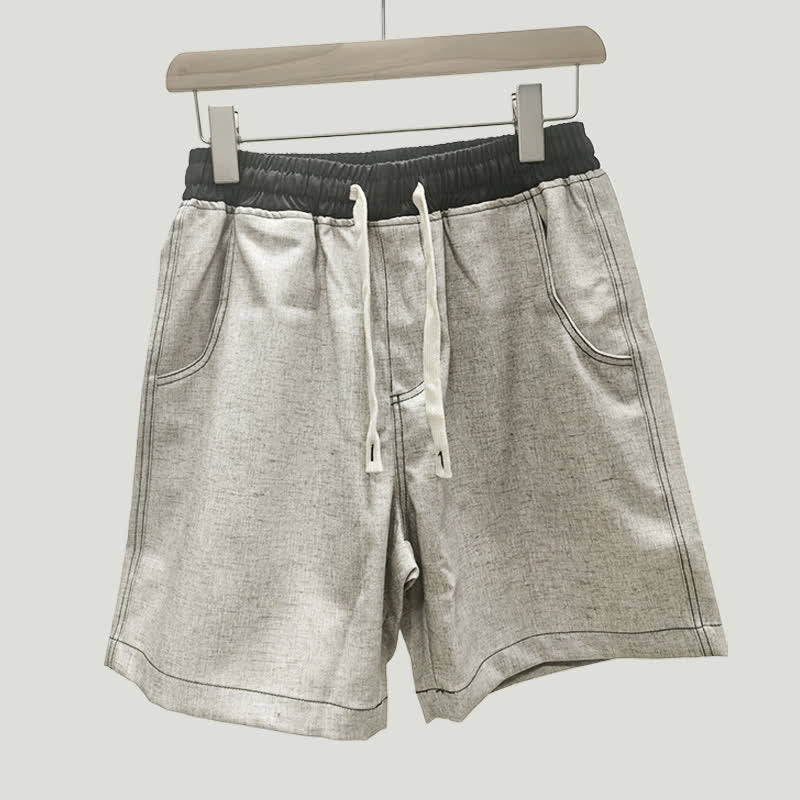 Buddha Stones Summer Casual Athletic Drawstring Solid Men's Cropped Pants With Pocket - image 9