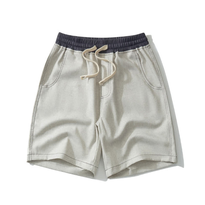 Buddha Stones Summer Casual Athletic Drawstring Solid Men's Shorts With Pocket - Beige - US/UK/AU42, EU52 (3XL) - image 8