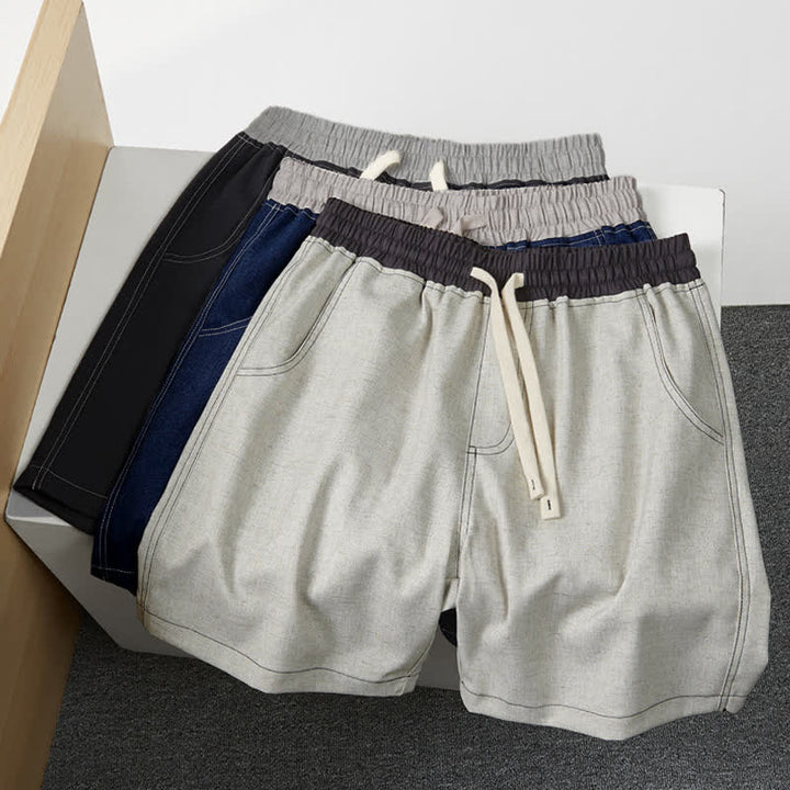 Buddha Stones Summer Casual Athletic Drawstring Solid Men's Shorts With Pocket - image 12