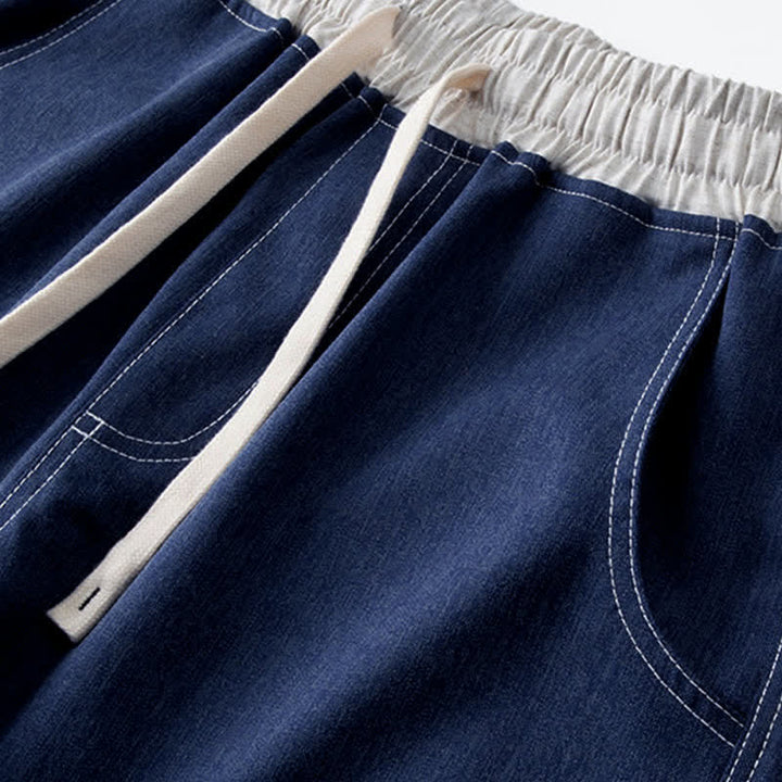Buddha Stones Summer Casual Athletic Drawstring Solid Men's Cropped Pants With Pocket - image 4