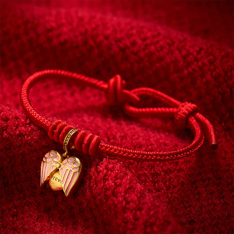 Buddha Stones Handmade Braided Red String Love Heart Charm Protection Luck Bracelet - image 10