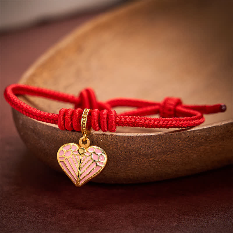 Buddha Stones Handmade Braided Red String Love Heart Charm Protection Luck Bracelet - image 14