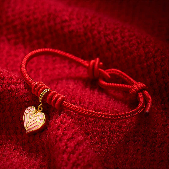 Buddha Stones Handmade Braided Red String Love Heart Charm Protection Luck Bracelet - image 11