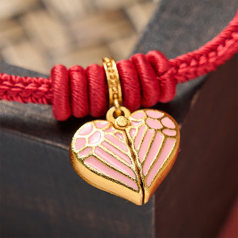 Buddha Stones Handmade Braided Red String Love Heart Charm Protection Luck Bracelet - image 15