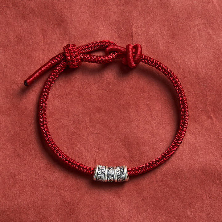 Buddha Stones Handmade Braided Red String Om Mani Padme Hum Protection Bracelet - image 9