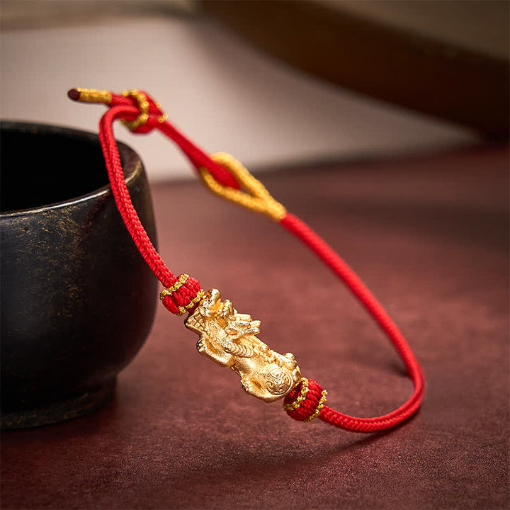 Buddha Stones Hand Woven Red String PiXiu Luck Bracelet - image 2